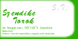 szendike torok business card